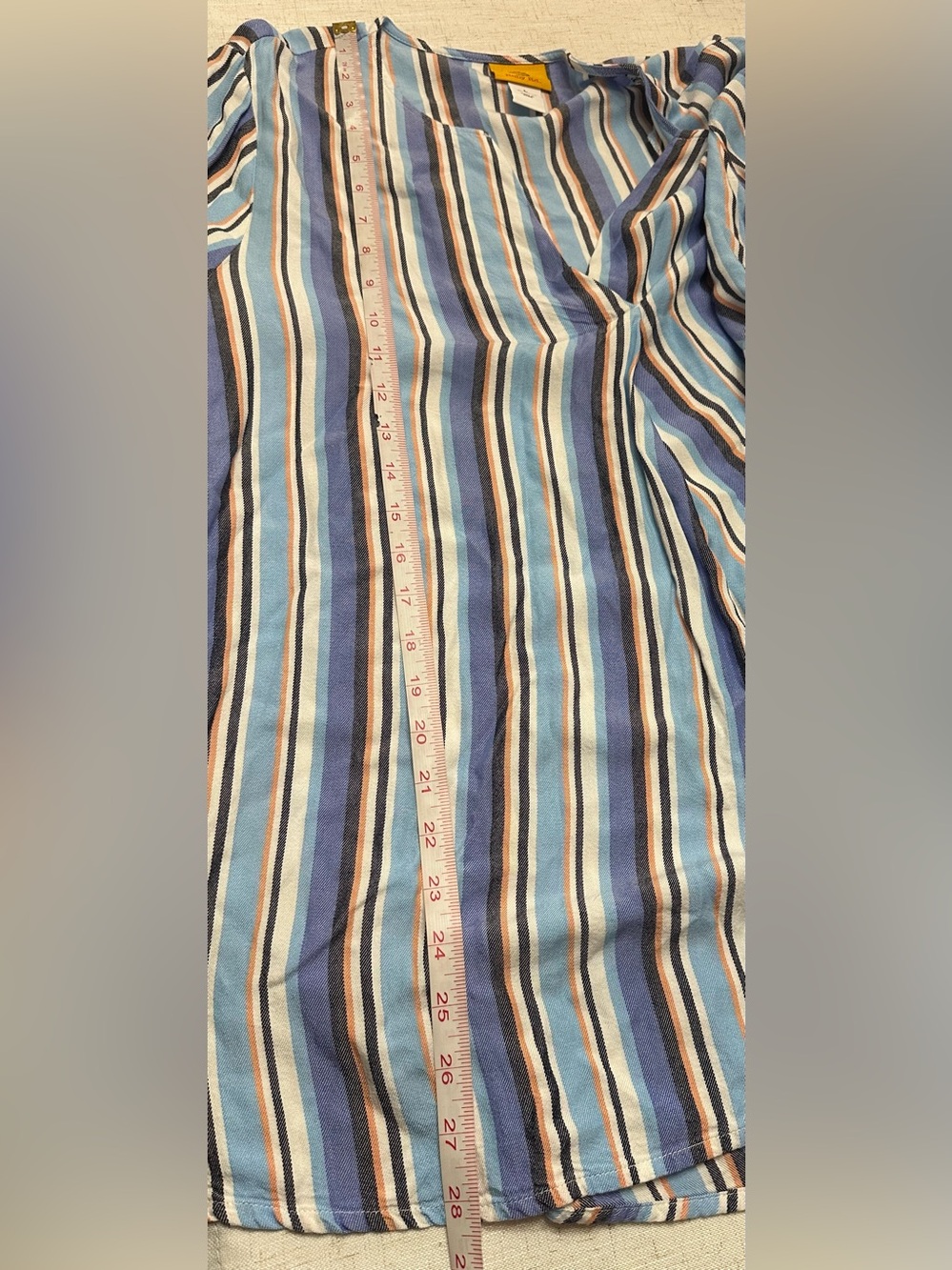 Ruby Rd. Blue Multi-Stripe V-Neck Tunic - Picture 7 of 10
